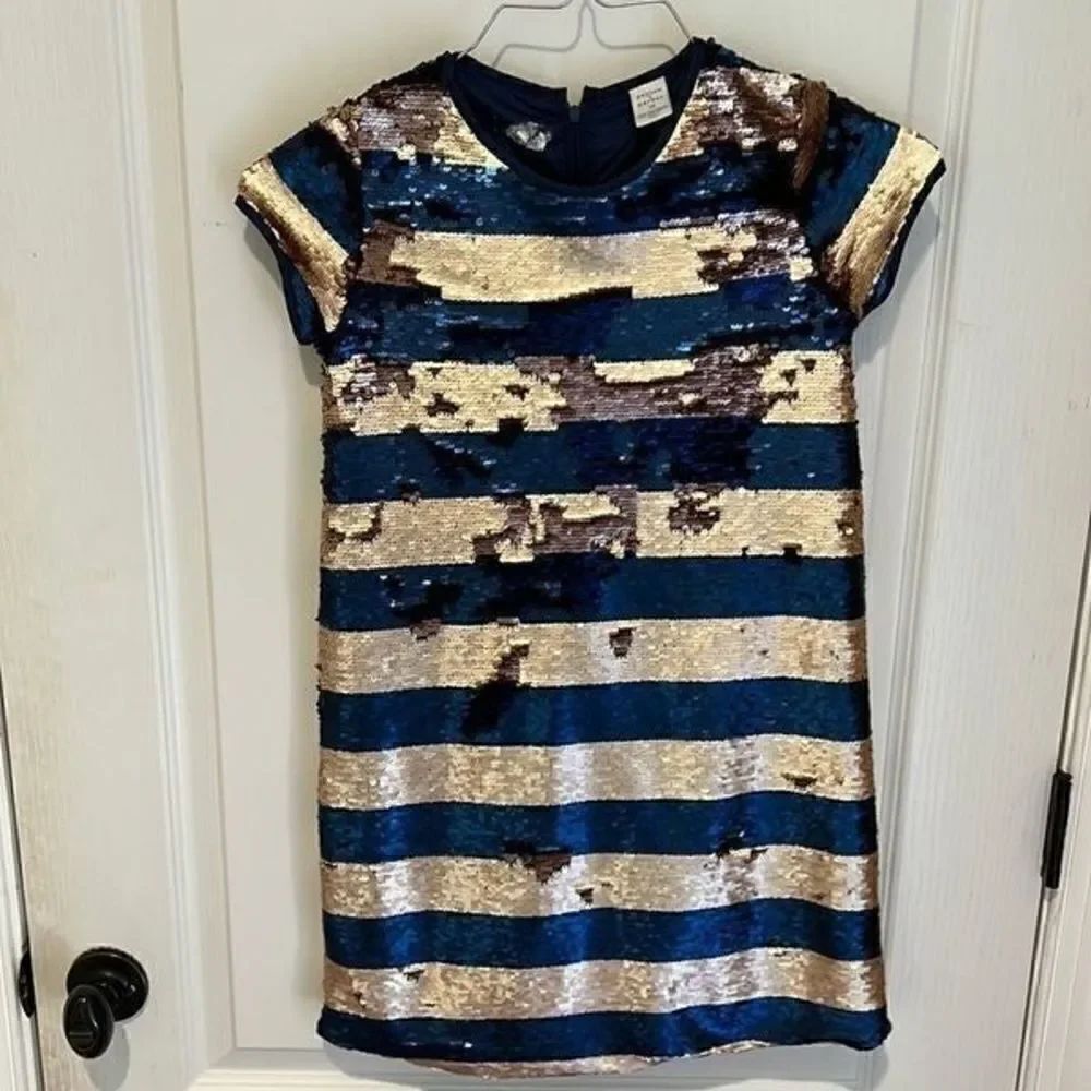 Peyton & Parker Blue and Gold Sequin Dress